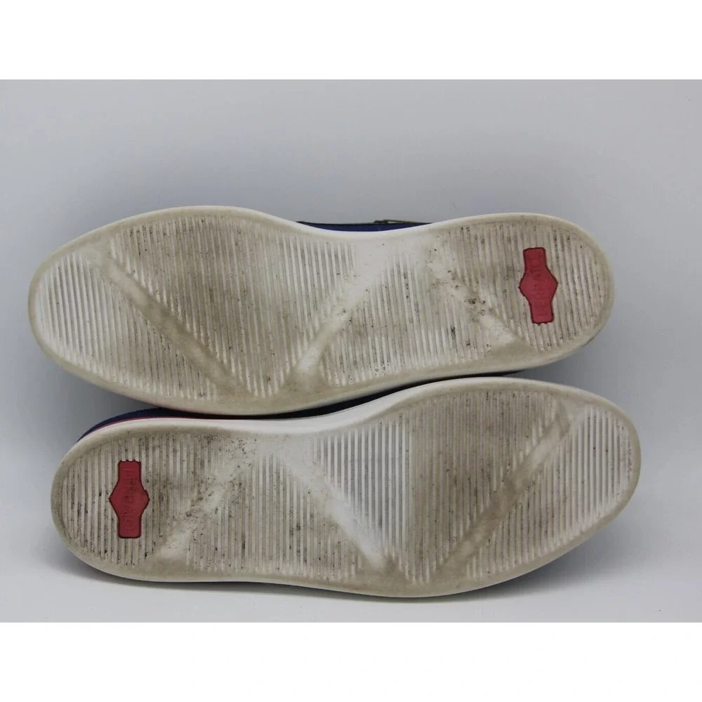 Ferrato Boat Shoes Mens Size 9 Blue Red White Lightweight Causal Lace Up